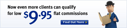 Now even more clients can qualify for low $9.95 flat commissions. Find Out More >