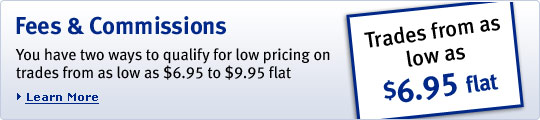 Fees & Commissions. You have two ways to qualify for low pricing on trades from as low as $6.95 to $9.95 flat. Learn More.