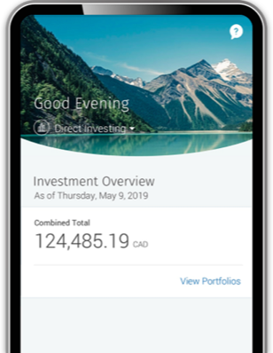 Example Phone screenshot showing combined total investments
