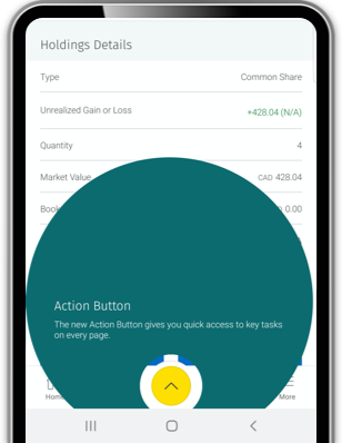 Example Phone screenshot showing where the Action Button is