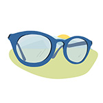 Illustration of eyeglasses.