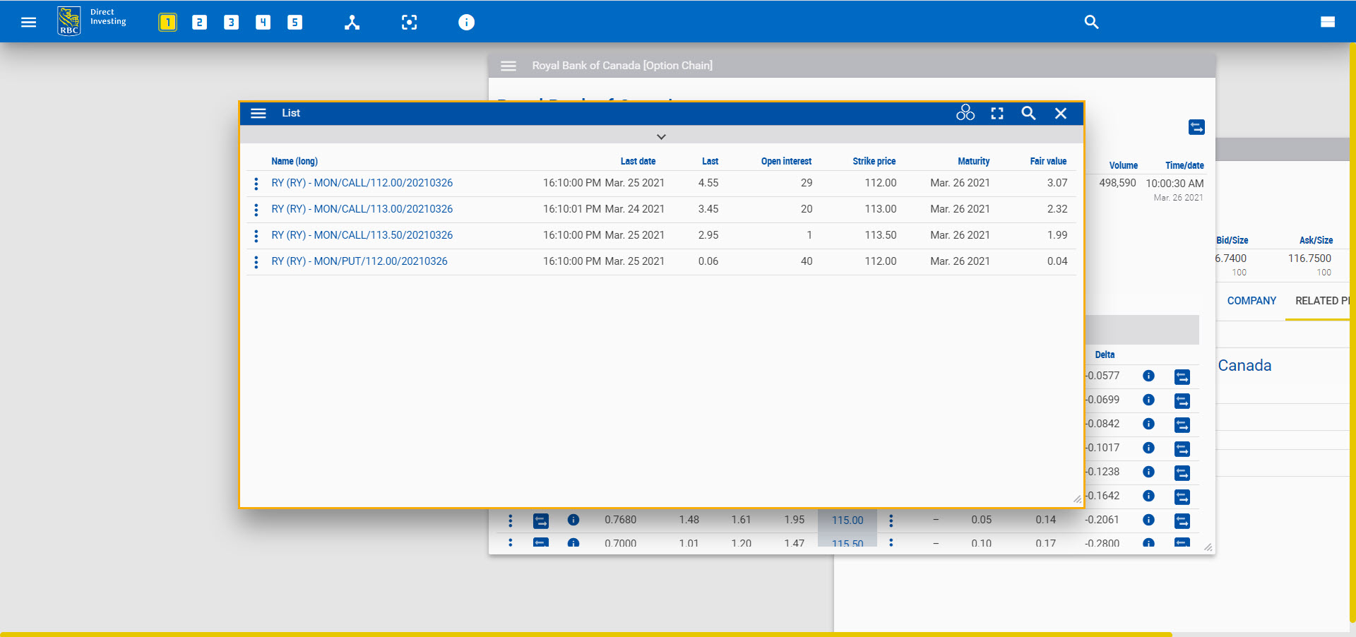 Adding options data to list widget. 
