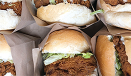 Cluck N Cleaver's burgers.